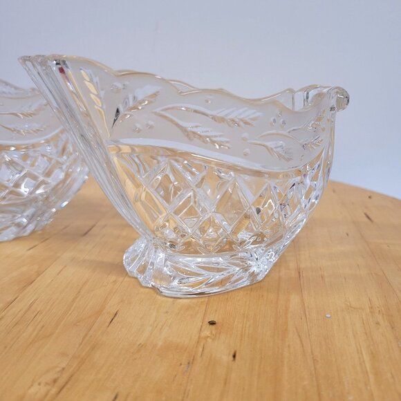 Gorham Sleigh Sugar & Cream Set Lead Crystal C701 Germany Christmas Winter - Picture 6 of 8
